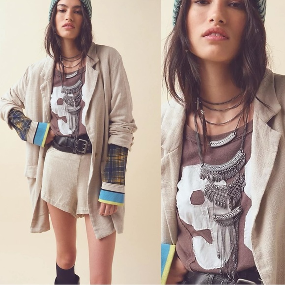 Free People Bohemian Layered Necklace Gold NWT Festival Western Witchy 70s - Picture 16 of 17